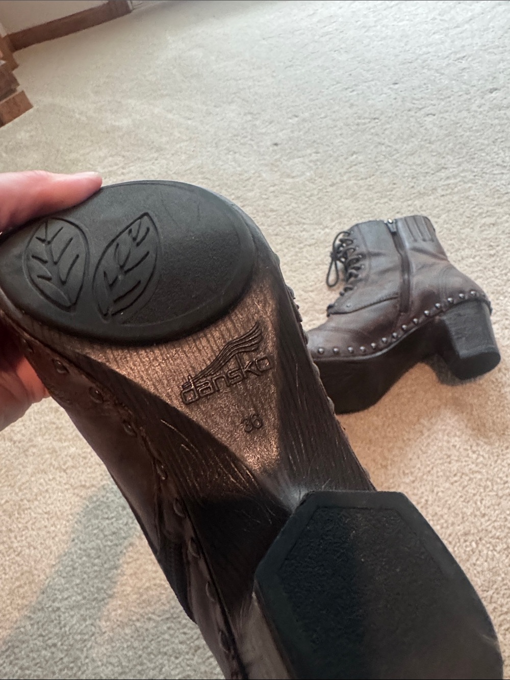 Dansko Women's Dark Brown Lace-Up Platform Boots - Picture 6 of 11